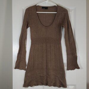 Vero Moda Brown Knit U Neck Sweater Dress Long Sleeve  Size Xs